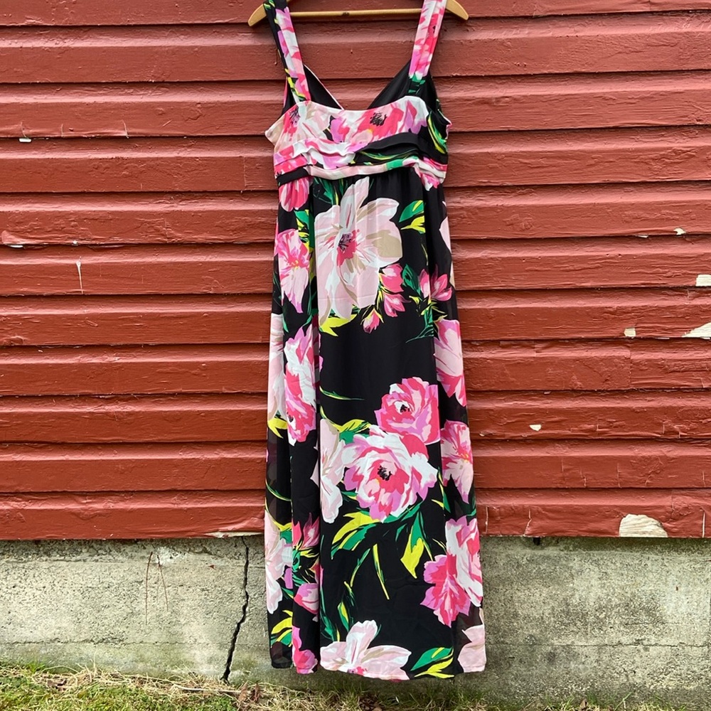 Ann Taylor Floral Chiffon Fully Lined Empire Waist Maxi Dress Women's Size 12P - Picture 8 of 8